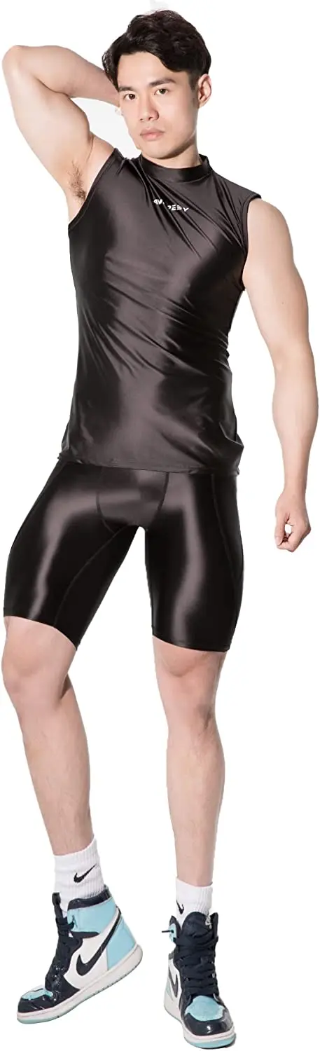 Men's Fitness Pants Mid Waist Elastic Tight Plasticity Breathable