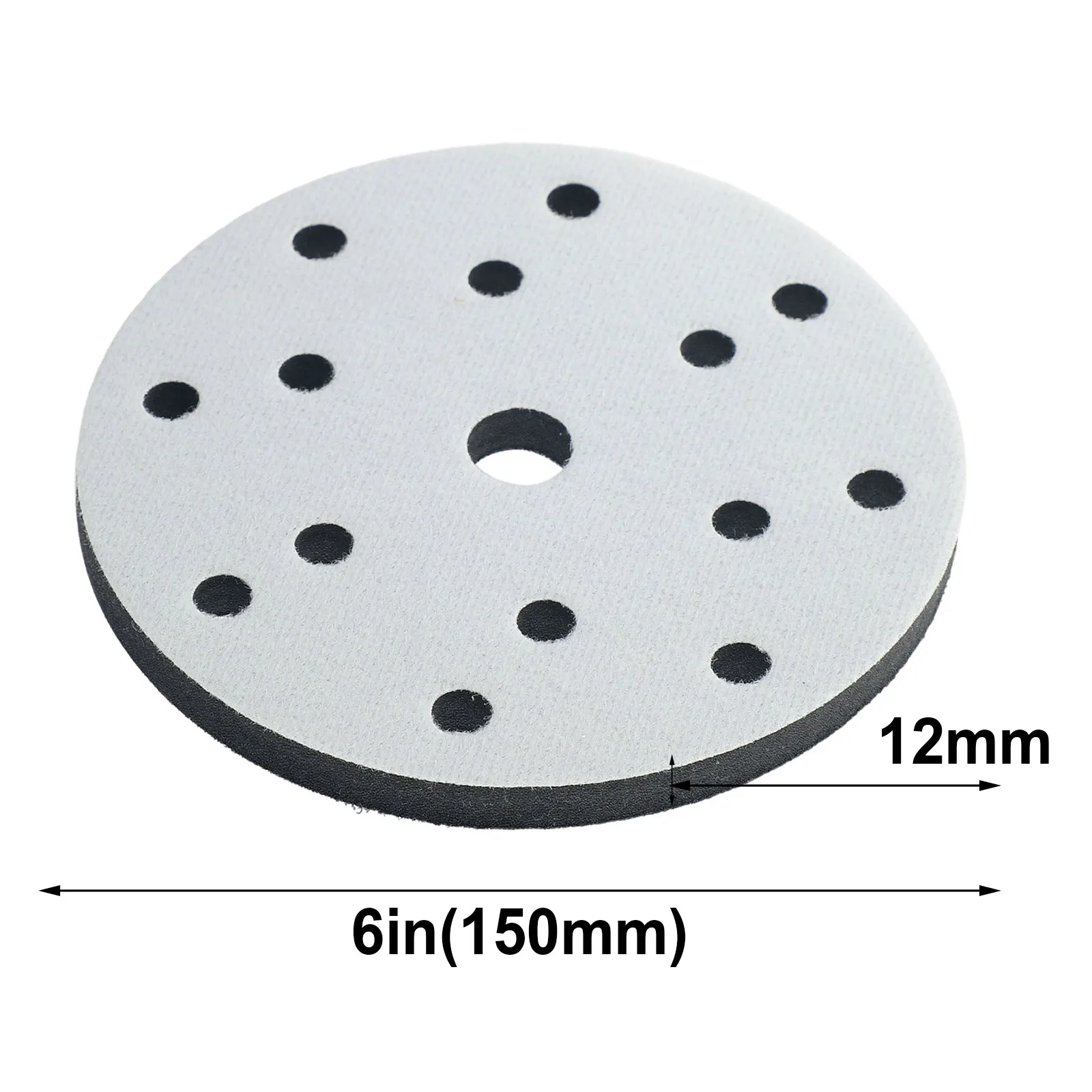 

Soft Interface Pad 6Inch 150mm 15 Holes Sanding Pads Hook And Loop Sanding Disc Buffer Sponge Interface Cushion Pad For Backing
