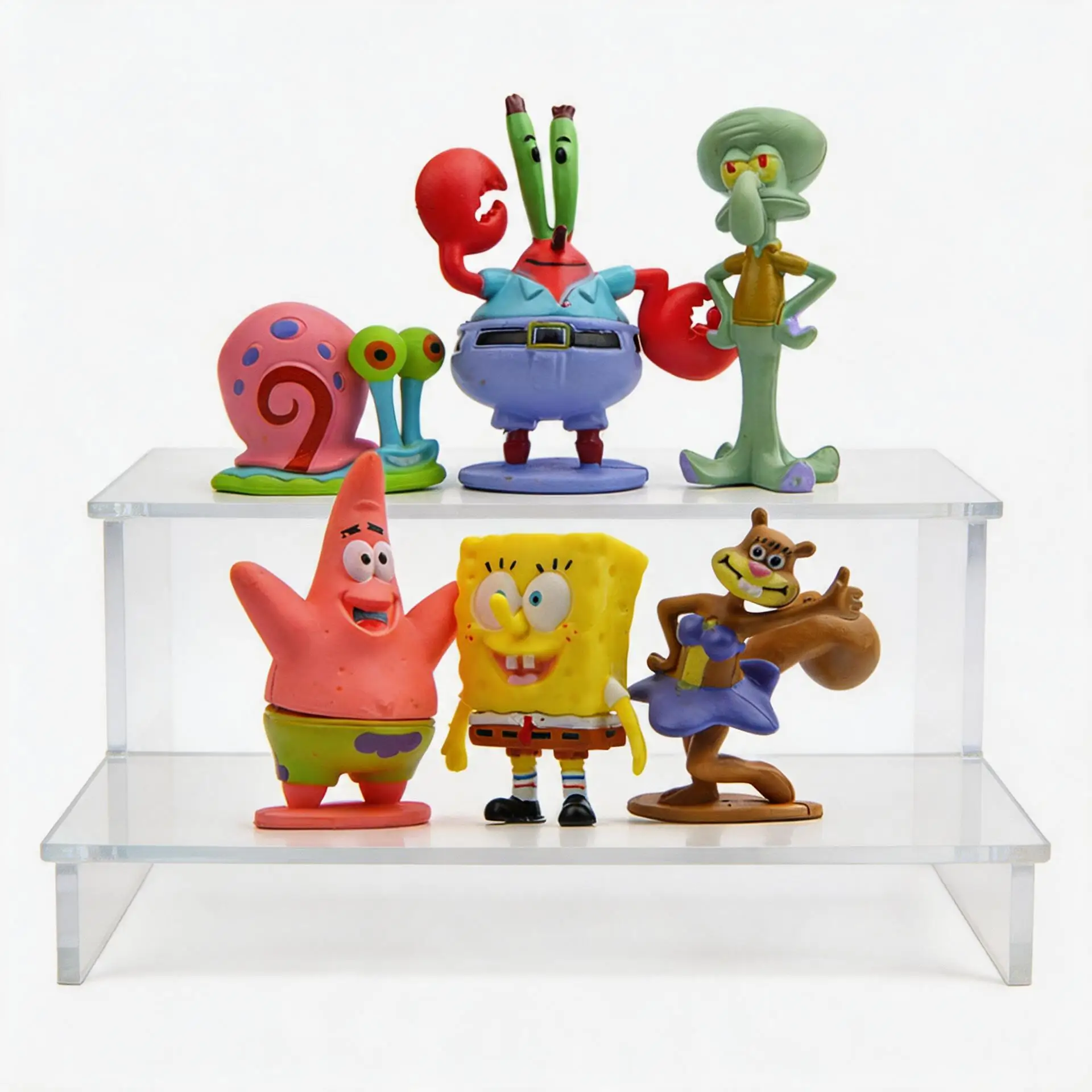 6 Stück/Set Animations-Kawaii-SpongeBob-Schwammkopf-Spielzeug, Patrick Star Figuren, Cartoon-Krabben-Boss-Figuren, Spielzeug für Kinder, Geschenke