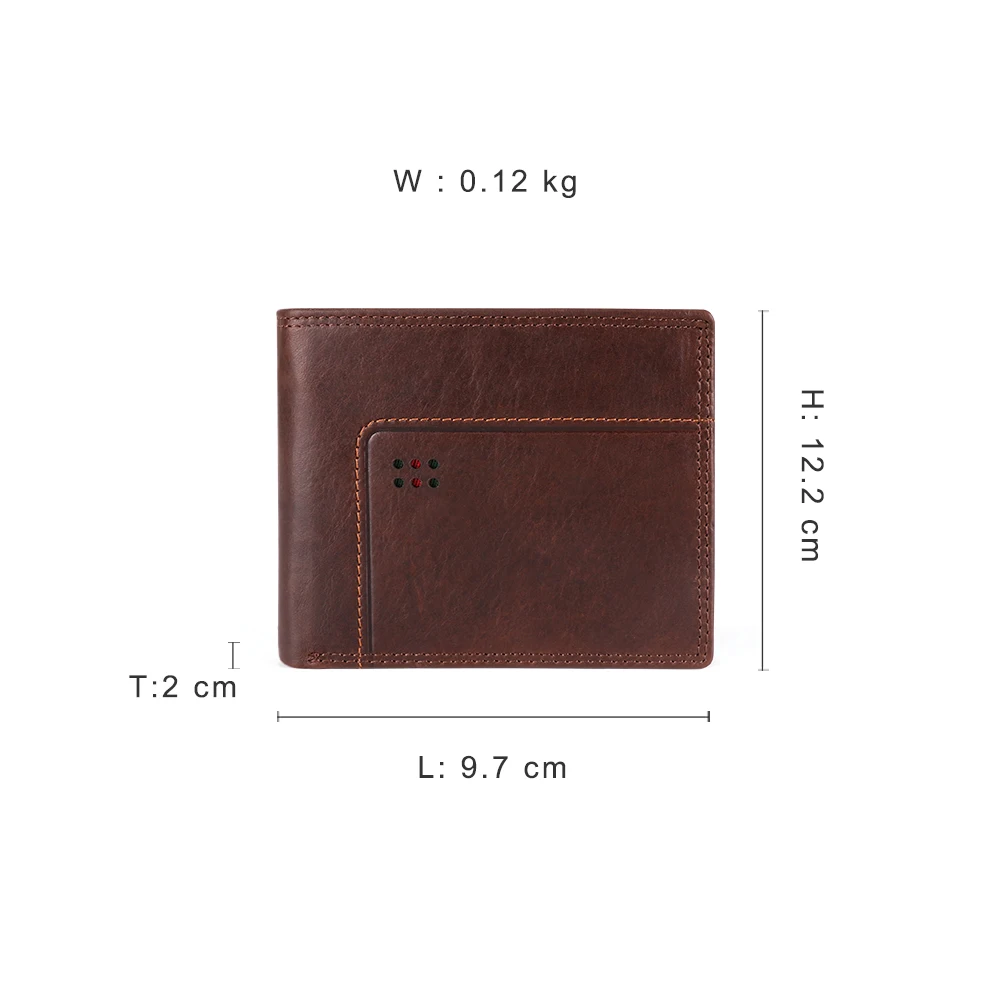 Retro leather men's wallet multi-card anti-theft brush short business male Coin purses gentleman Money clip rfid