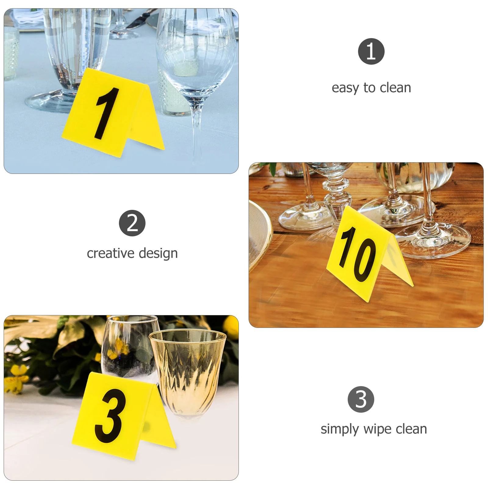 Place Cards Wedding Table Numbers Acrylic Sign Holders Crime Scene Markers Signage Wedding Banquet Restaurant Table Evidence Acrylic Marker Game Crime Scene Markers Double Sided Number Numbers