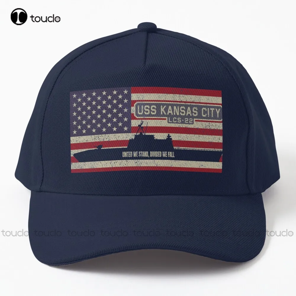 Uss Kansas City Lcs-22 Independence-Class Litoral Combat Ship Vintage Usa American Flag Gift Berretto Da Baseball Snapback Cappelli Unisex