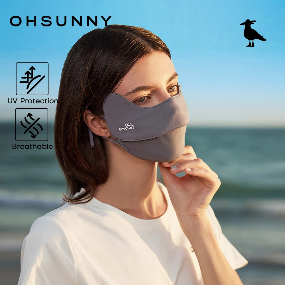 OhSunny masques de protection solaire demi-visage couverture été refroidissement Ultra respirant masque de cyclisme unisexe UPF50 + Anti-UV bloc solaire cagoule