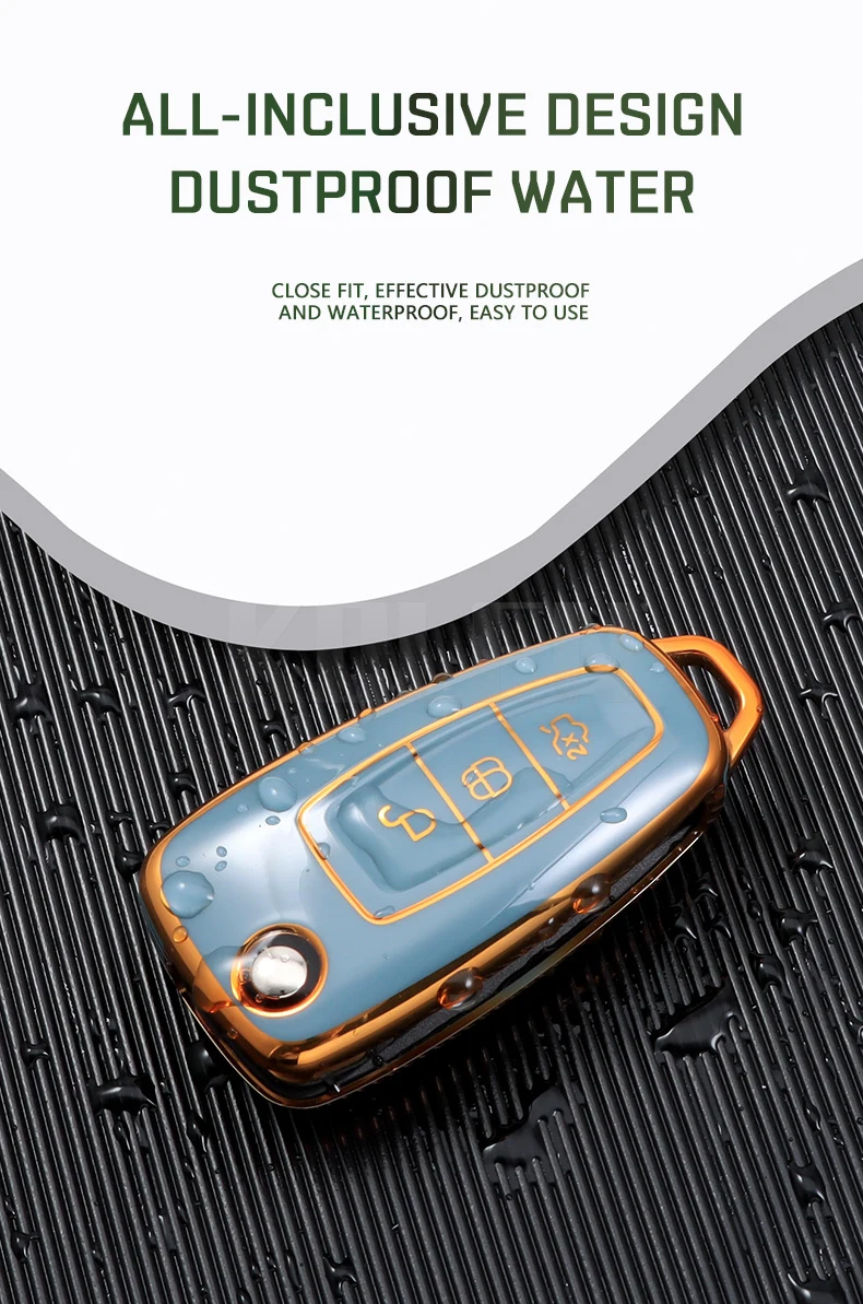 TPU Car Flip Key Case Cover Shell Fob per Ford Ranger Mondeo Focus Galaxy C-Max S-Max Transit Tourneo accessori per supporti personalizzati - S6342ccc85faf432aae9acb7345f25f58Q