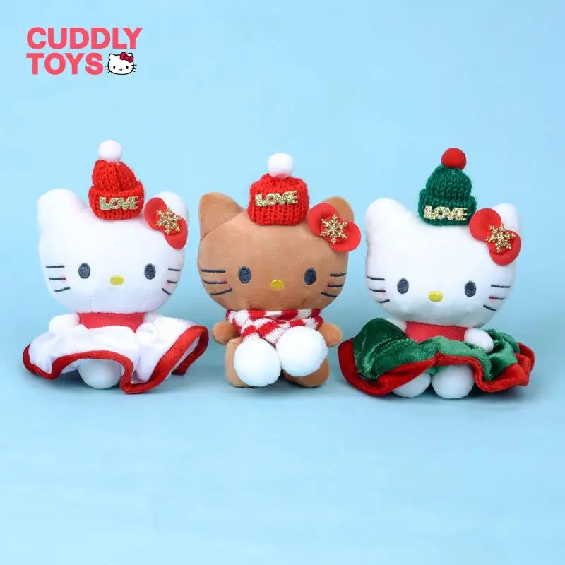 Hello Kitty Plush Pendant Cartoon Doll Toys Soft Cotton Kawaii Hello Kitty Plush Keychain Pendant Christmas Bag Decor for Child