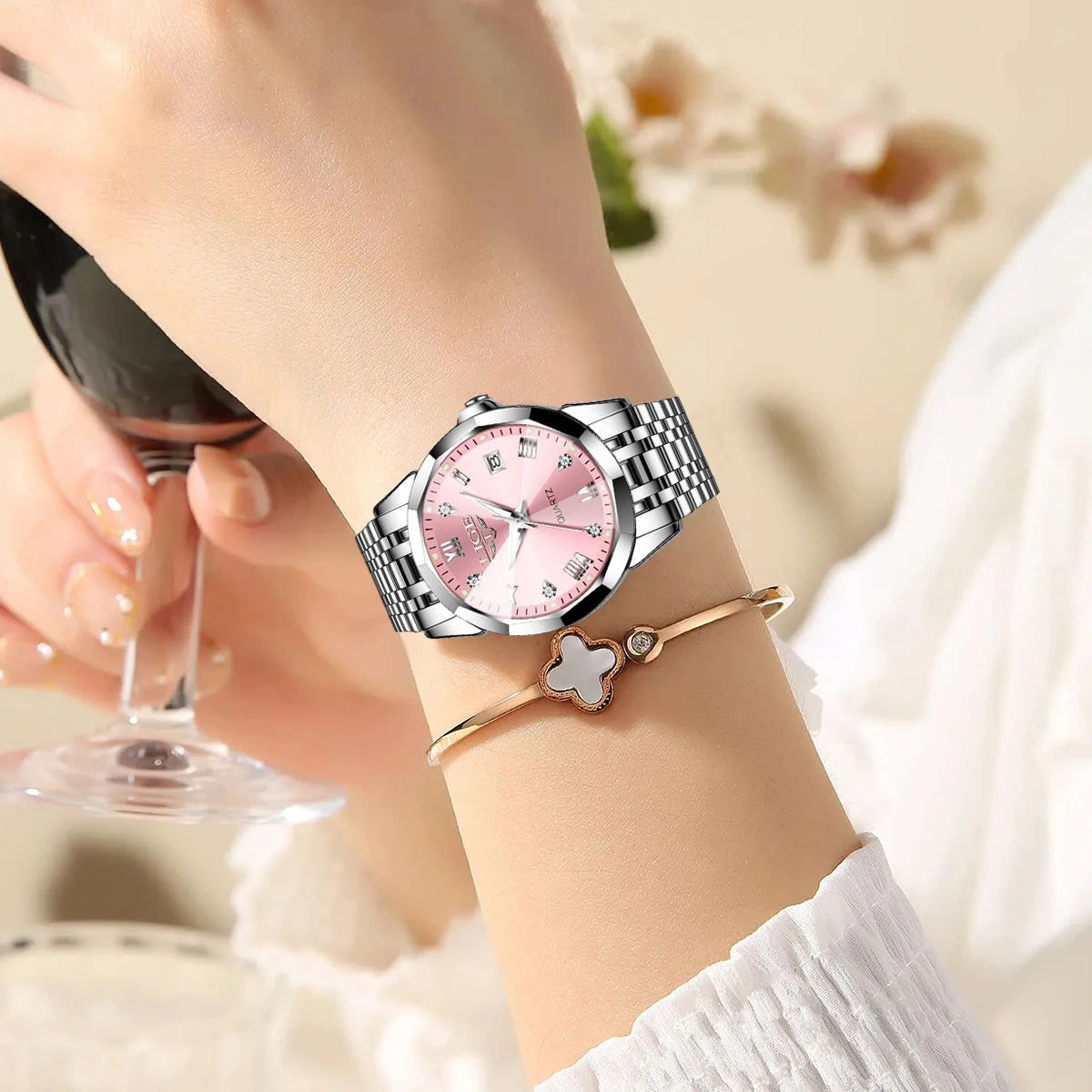 LIGE Creative Watch Women's Watches Fashion Waterproof Date Women's Quartz Wristwatch Top Brand Luxury Bracelet Watch For Girls