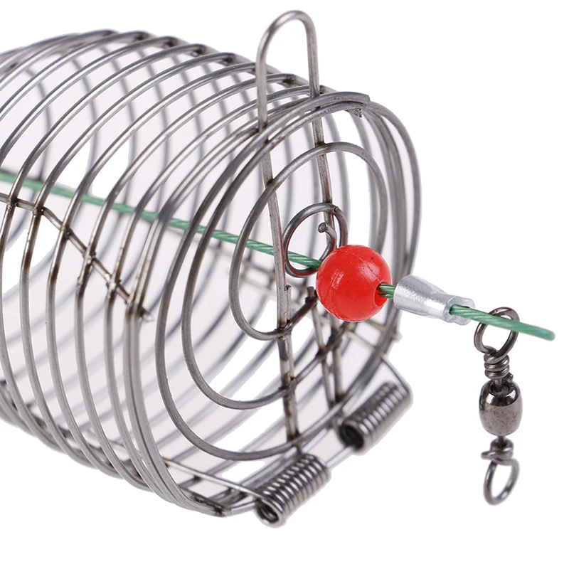 Stainless Steel Wire Fishing Lure Conical Cage 5Pcs Fish Bait Lure Fishing Accessory Bait Cage Trap Basket Feeder Holder fishing lure