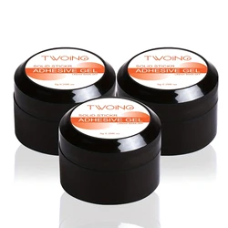 Triple Pack Clear Nail Glue Gel - Strong Adhesive for Nail Tips & Rhinestone Art (3 Bottles Solid Gel)