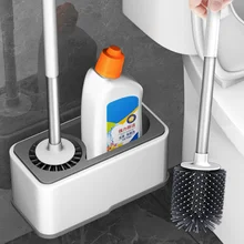 Wall Mounted Toilet Brush Bathroom Holders Stand Silicone Golf Toilet Brush Cleaning Portable Brosses Home Accessories OA50TB