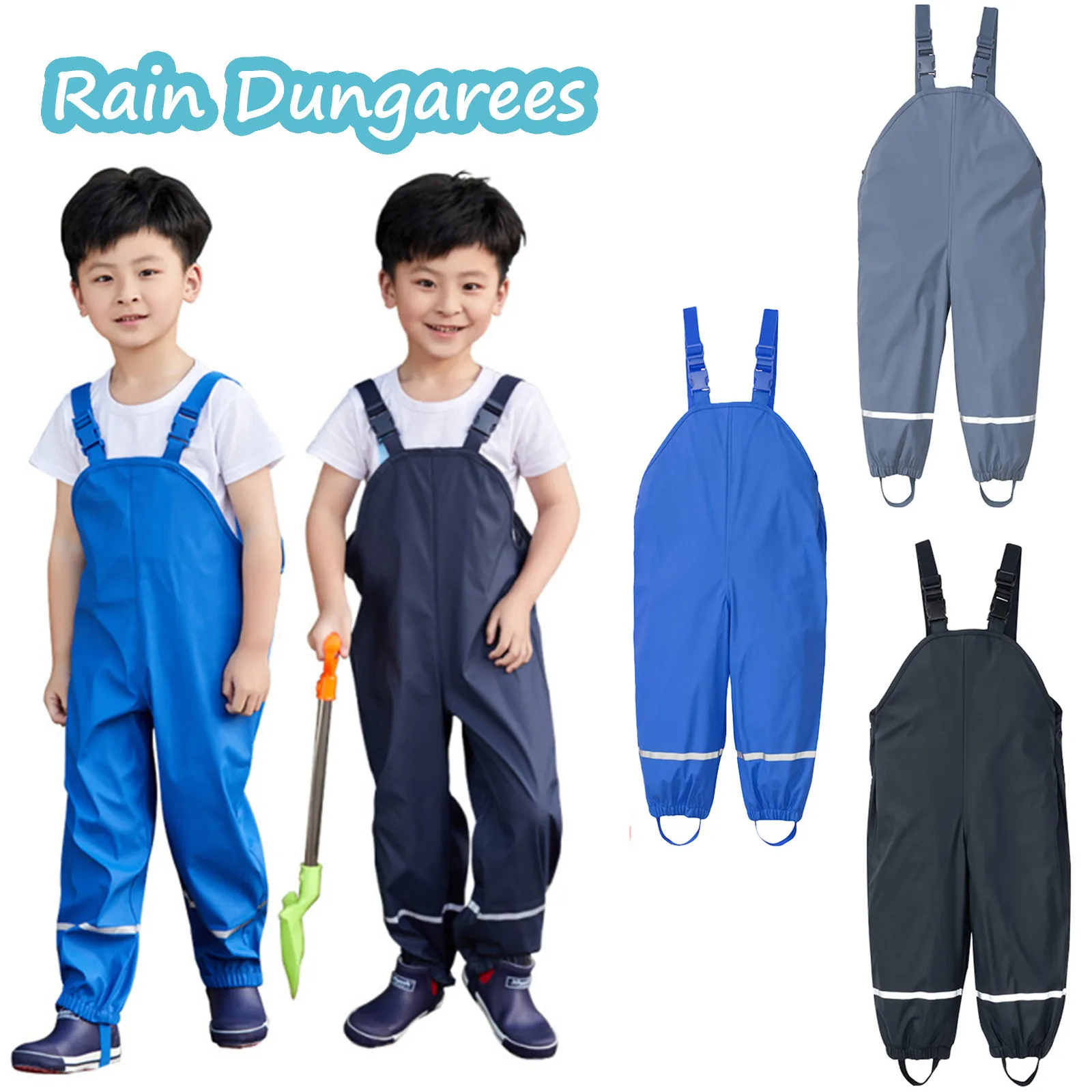 2021 Baby Girl Rain Pants Toddler Kids Boys Girls Rain Dungarees