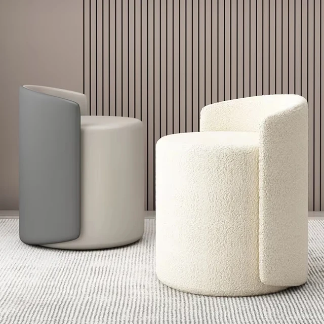 Chaise de maquillage avec dossier pour chambre à coucher, petit tabouret de vanité de luxe léger pour la maison, commode Simple et élégante, assise confortable 1