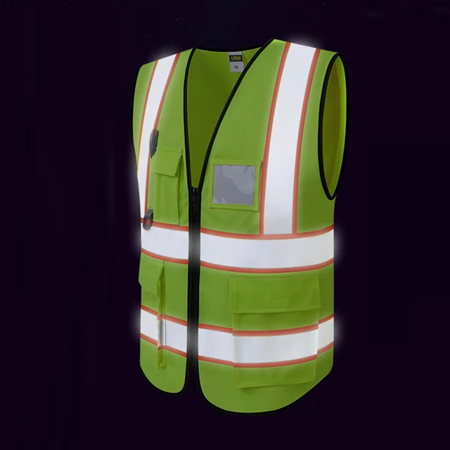 Hi-Vis Reflective Construction Vest with Strips