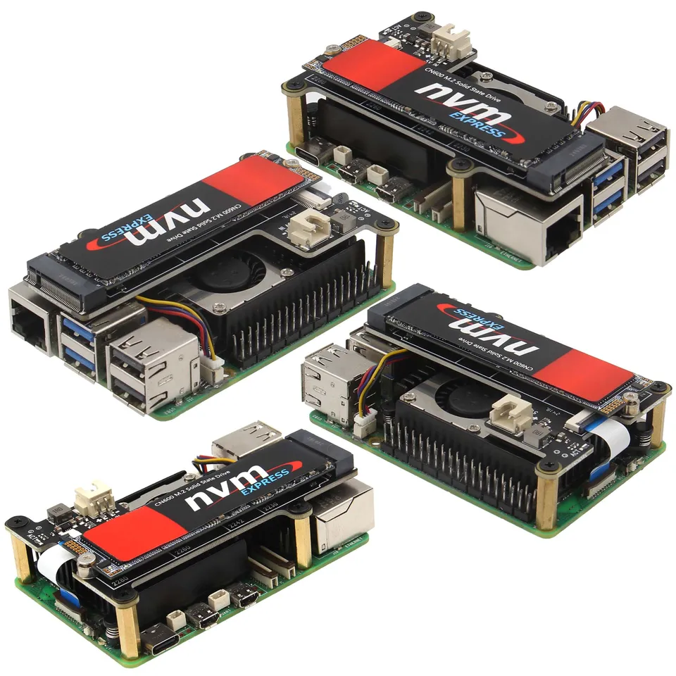 Geekworm X1015 PCIe To M.2 HAT For Raspberry Pi 5 - NVMe SSD Support For 2230/2242/2260/2280 Drives