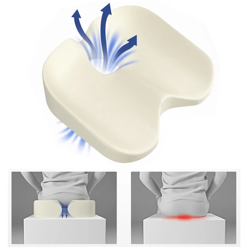 Universal Breathable Seat Cushion,Memory Foam Seat Bone Relief Pad for Hips,Lower Back, Hamstrings,Buttocks Seat Cushion Chair