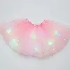 LED Glowing Light Women Tulle Star Skirt Short Tutu Mini Skirt Adult Fancy Ballet Dancewear Party Costume Ball Gown Mini Skirt 3