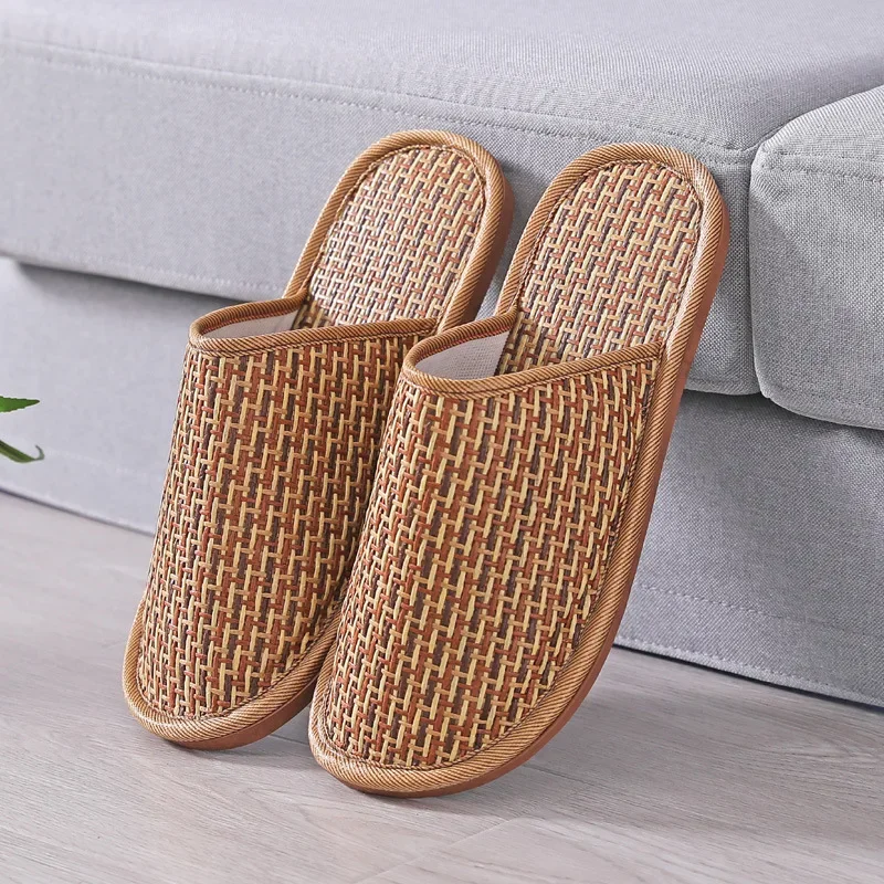 Rattan Bamboo Mens Bamboo Sandals Bamboo Weaving Home Linen