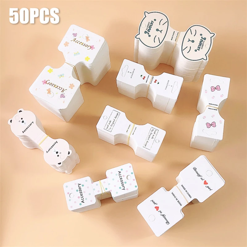 

50pcs Paper Packing for Necklace Bracelets Jewelry Display Cards Handmade Jewelry Hairband Price Tags Card Holder 5.4x11.7CM
