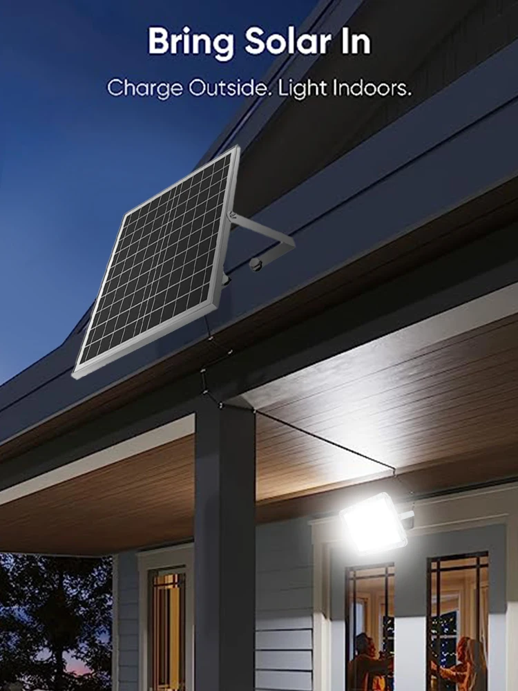 Description Picture 4 of item2000W 2head Solar Lights Outdoor Garden LED Refletor Garden Buildings Sunlight Waterproof Lamp Spotlight Emergency Wall Light