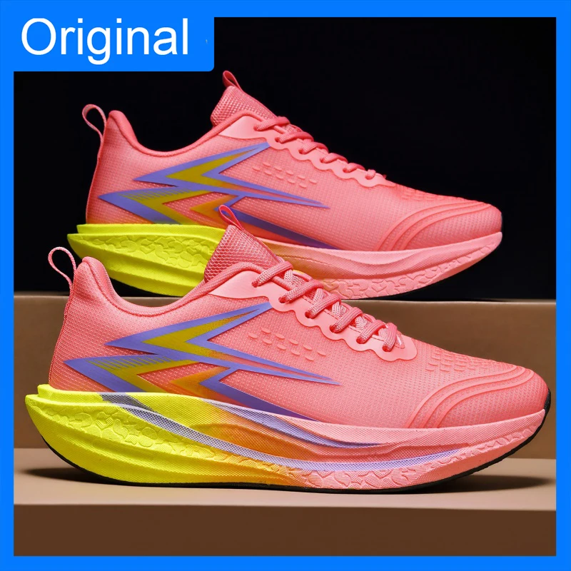 Unisex Sports Shoes Fashionable Lace Up Mesh Breathable Soft Sole Cushioning Anti Slip Rebound Outdoor Running Training Shoes 4