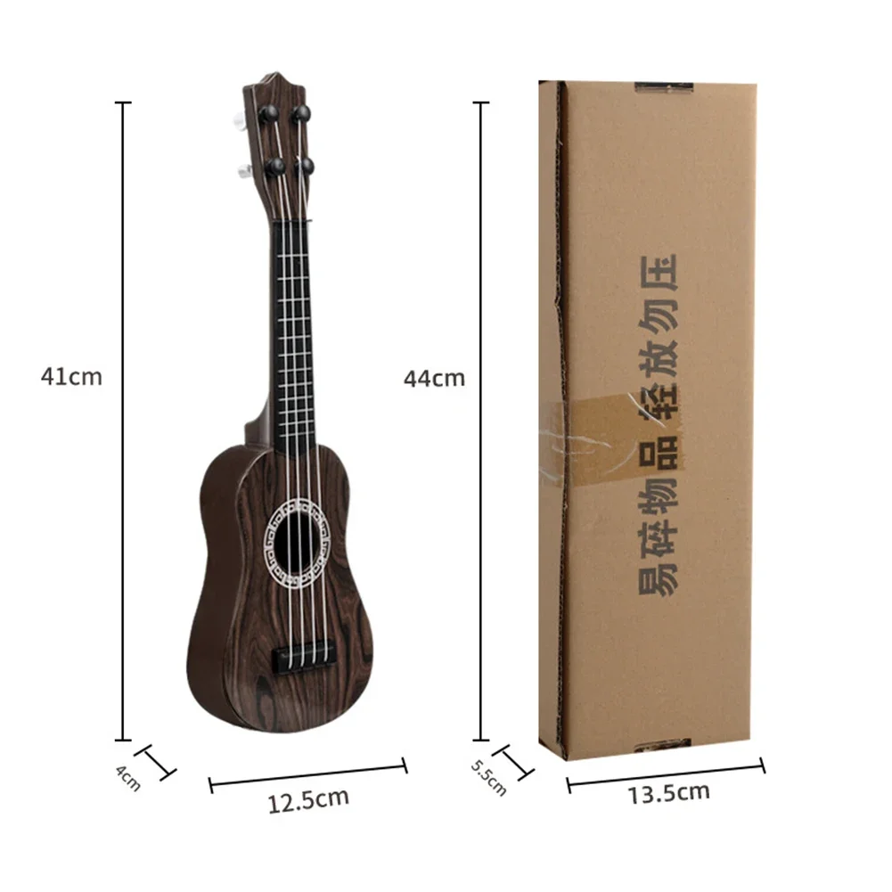 Guitarra de ukelele para niños, juguete de 41/25cm, se puede utilizar para tocar instrumentos elementales con paletas, simulando juguetes musicales, regalos de vacaciones