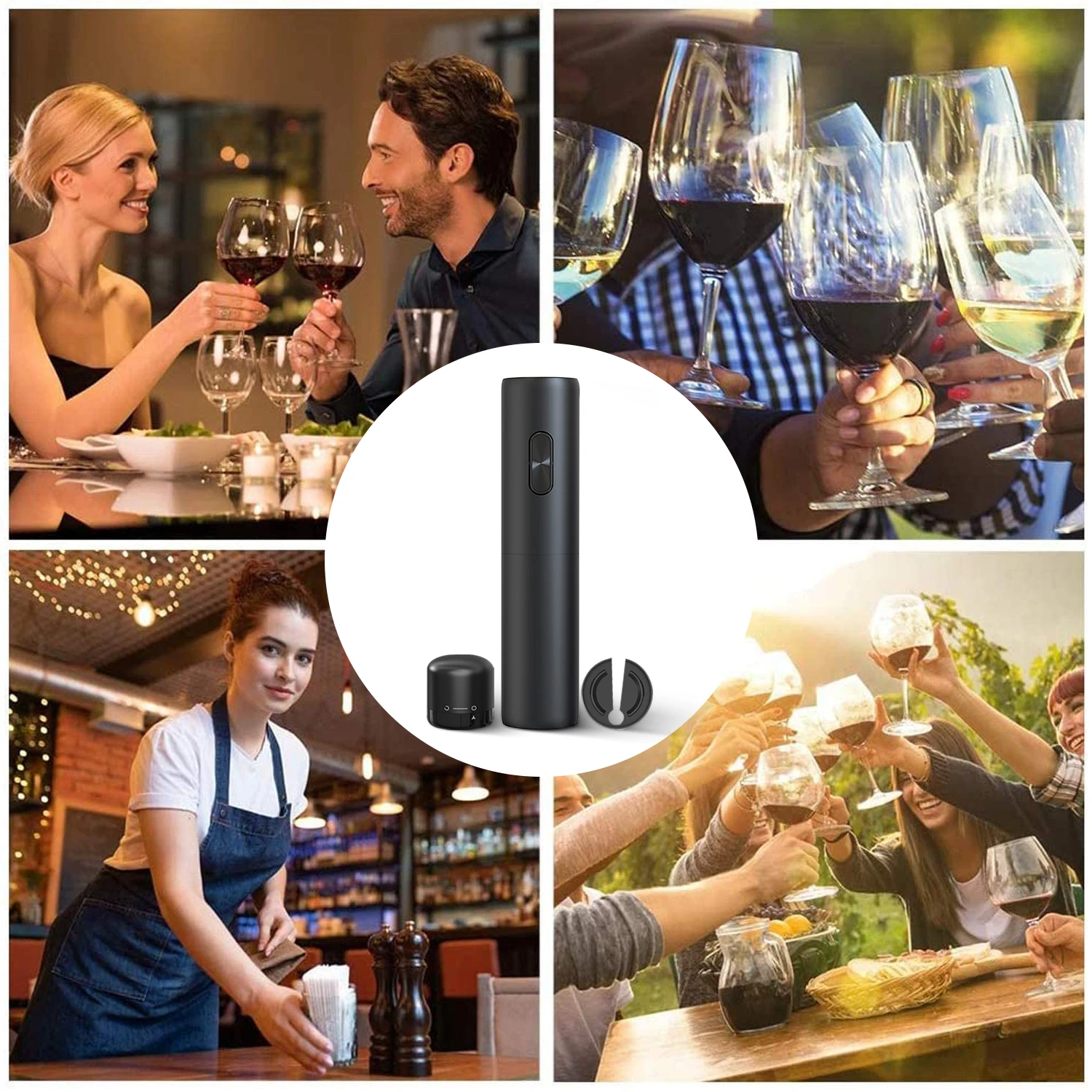 Automatic Electric Wine Bottle Opener - Sleek Corkscrew Kitchen Tool