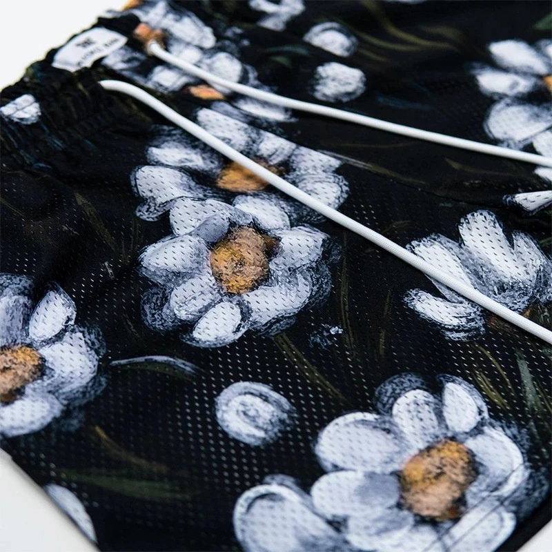 RYOKO RAIN New summer men's shorts men and women's fashion beach seaside casual pants mesh sports quick-drying quarter pants