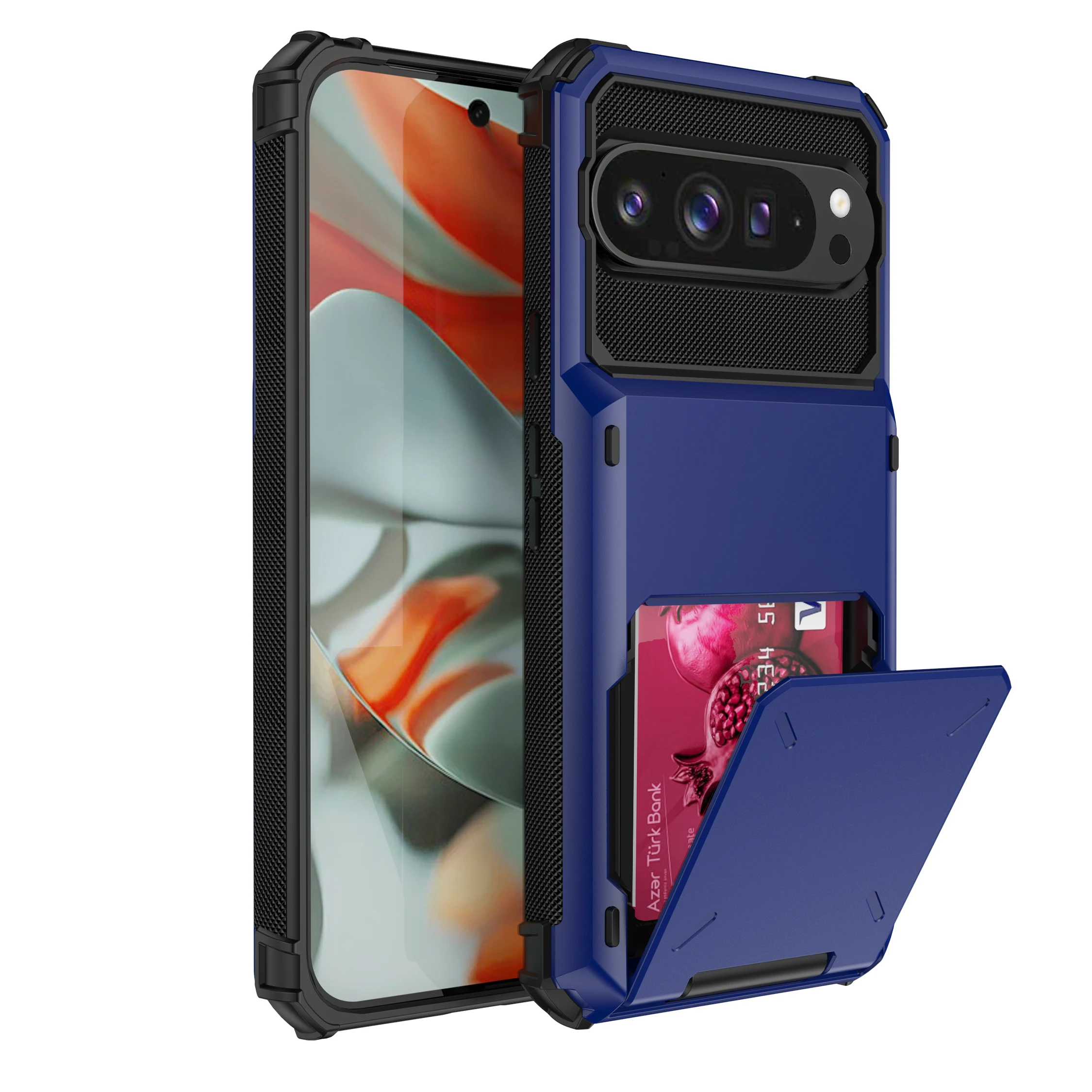 Shockproof Protective Case with Credit Card Holder Slot and Large Storage Capacity
