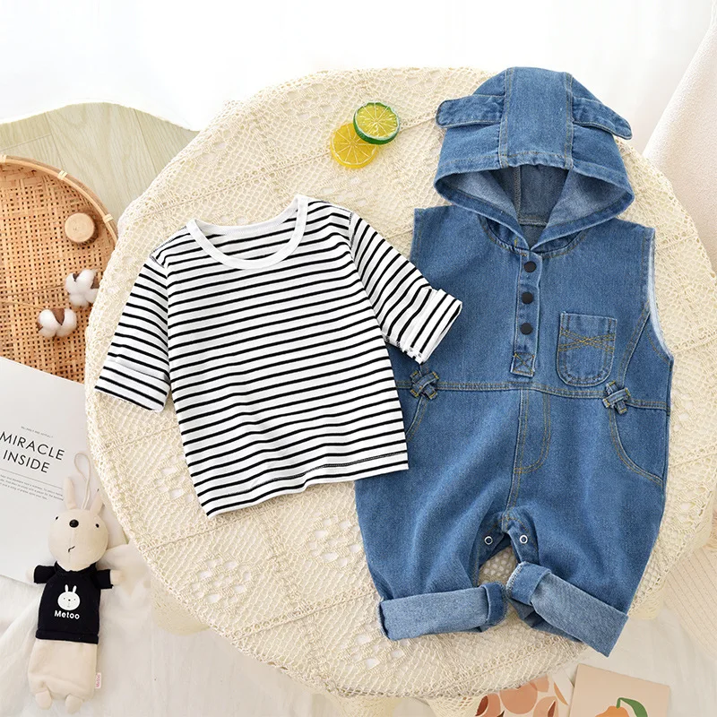 Autumn Baby Denim Romper Set