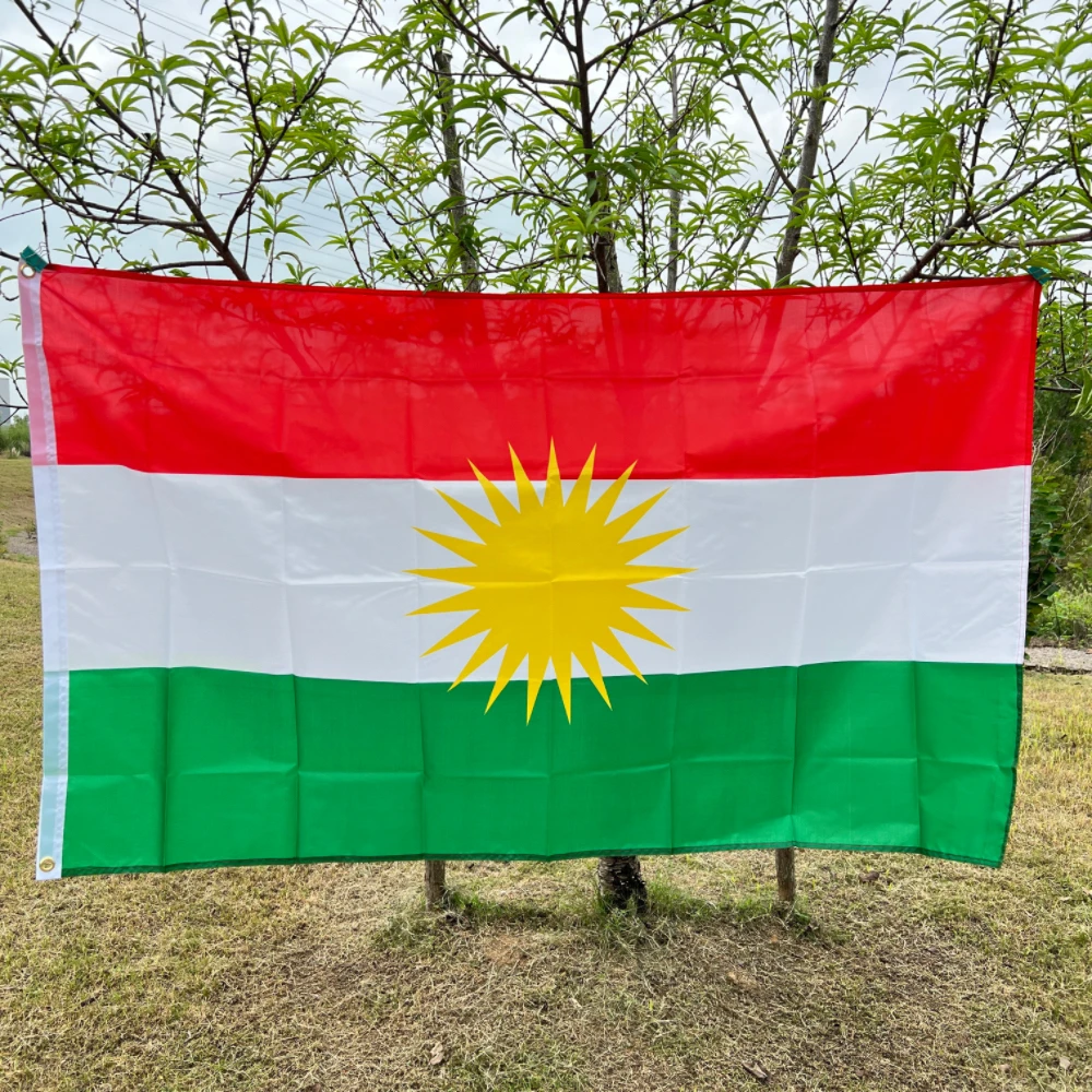 Kurdish flag 90*150cm Kurdistan Flag Hanging Polyester Kurdish Flag and Bannes Home Decoration flag