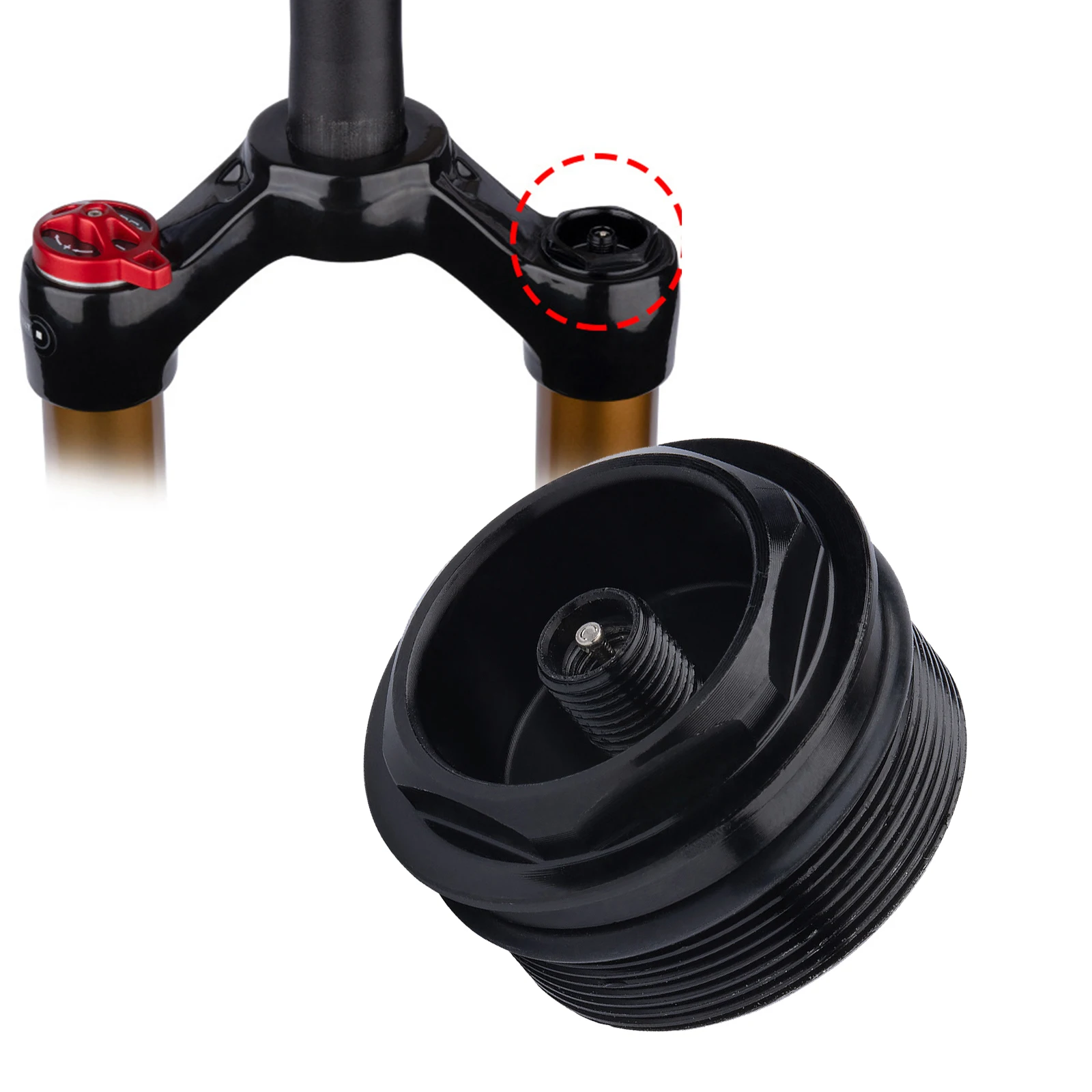 AluminumAlloyMTBBikeFrontForkValveNutBicycleAirForkCap