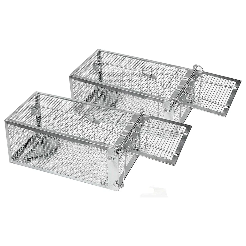 2-Pack Humane Rat Cage Traps,Live Mouse Rat Traps Catch And