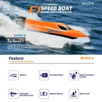 WLtoys WL915-A 45KM/H Rc Boat 2.4G Remote Control Speedboat Rechargeable Waterproof Cover Design Anti-collision Rc Boat 2