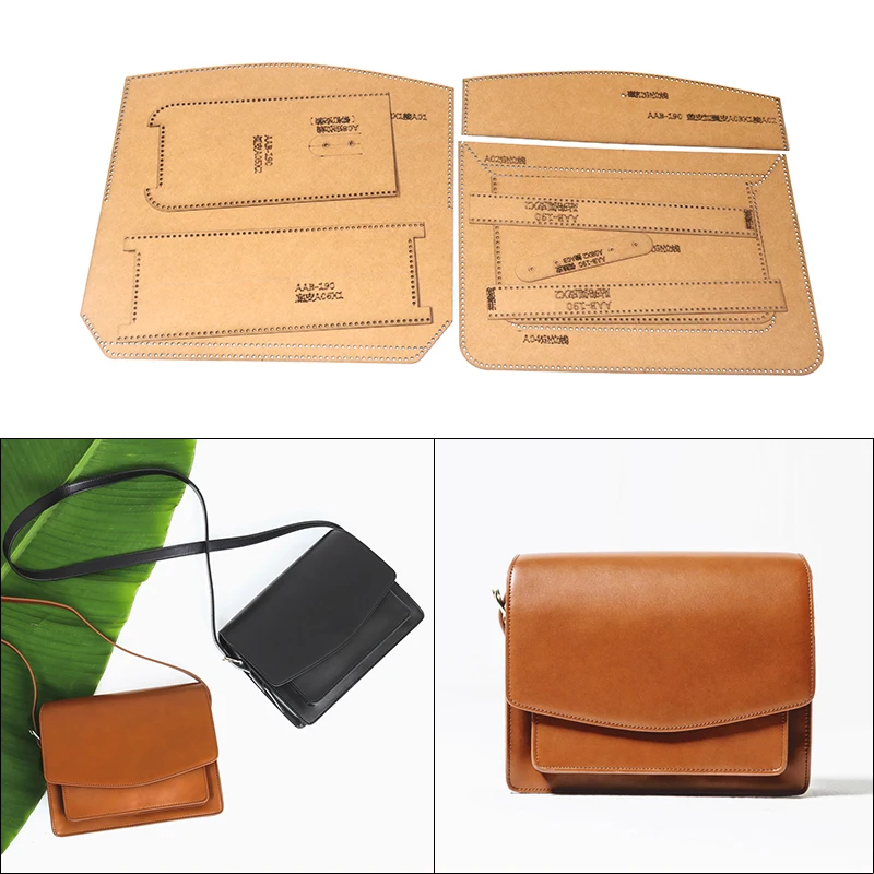 1Set Leather Craft Fashion Personality Wenwan Bag Storage Bag Sewing Pattern Hard Kraft Paper Stencil Template leather craft tools leather craft template