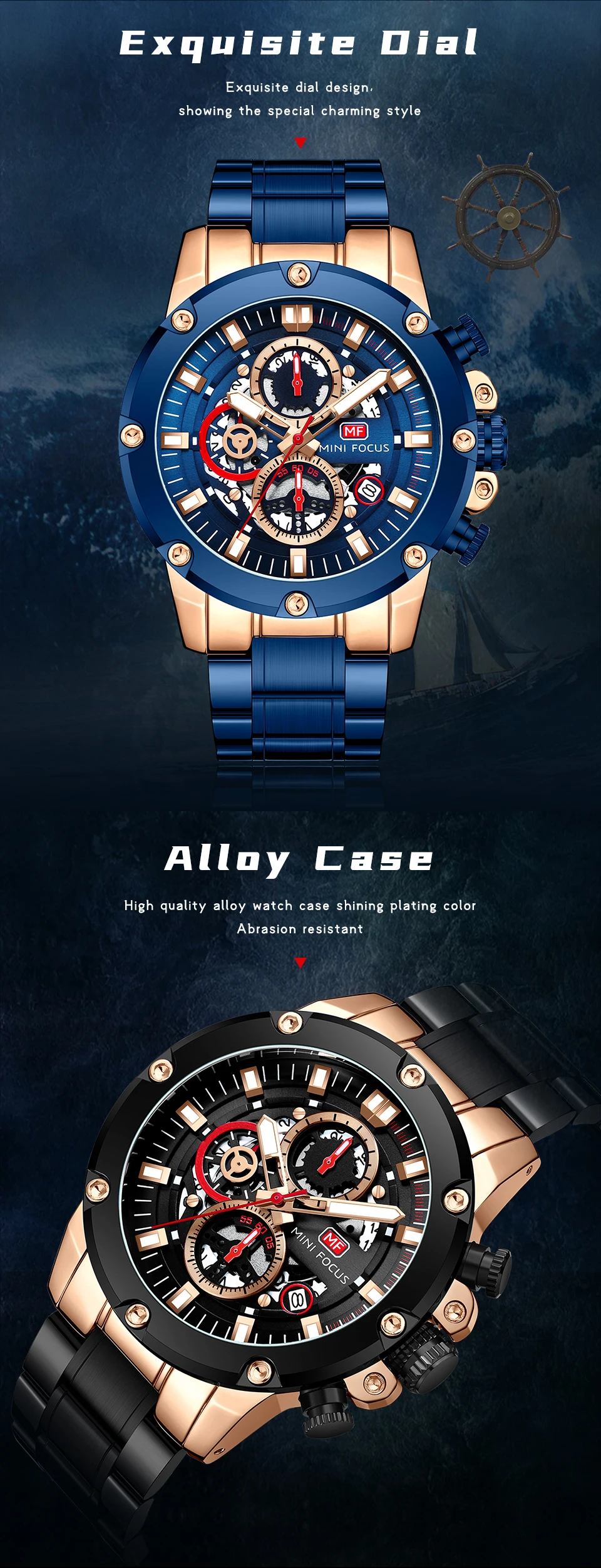 MINI FOCUS Quartz Watch for Men Waterproof_voghion.com