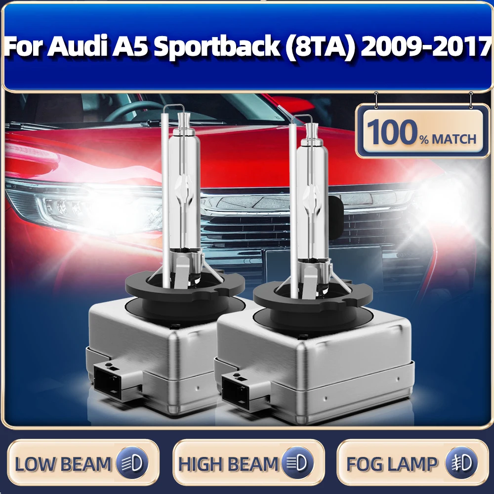 

35W HID Xenon Light Bulb 12V Car Headlight 20000LM Auto Lamp 6000K For Audi A5 Sportback (8TA) 2009-2013 2014 2015 2016 2017