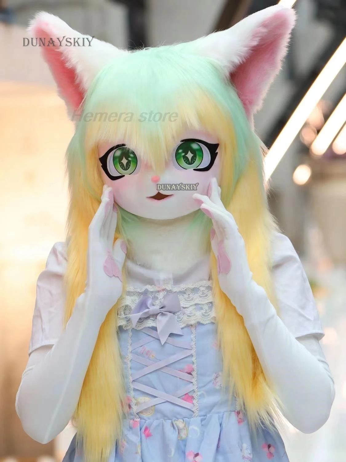 Fursuit Kigurumi Cute Furry Headsets Animal Cosplay Costumes Comiket Furries Rubbit Doll Cat Comiket Furries Doll costumes 12