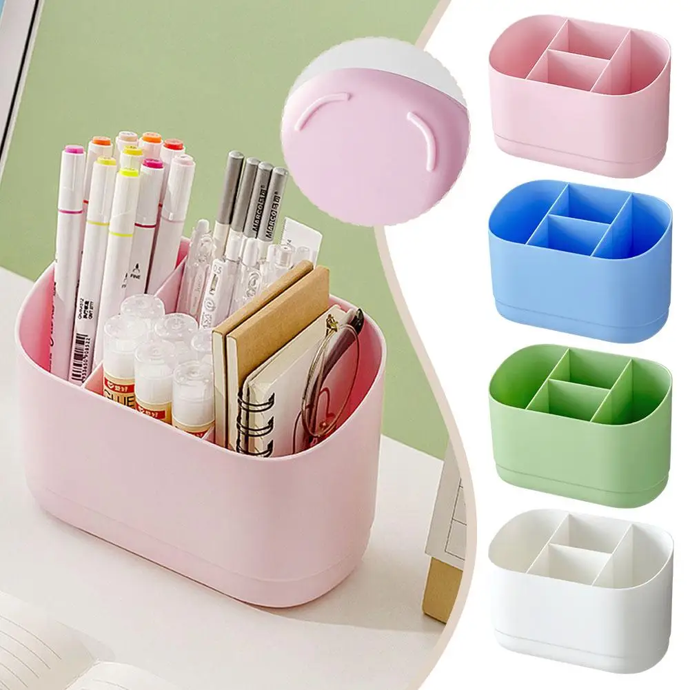 

Pen Holder Pencil Storage Box Student Desktop Office Stationert Organizer Makeup Household Box Multifunctional Brush G7F0