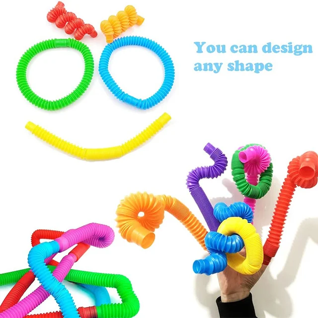 Fidget Toys Plastic Pop Tube Coil Children'S Creative Magical ToysCircle Funny Toys Early Development Educational Folding Toy 5