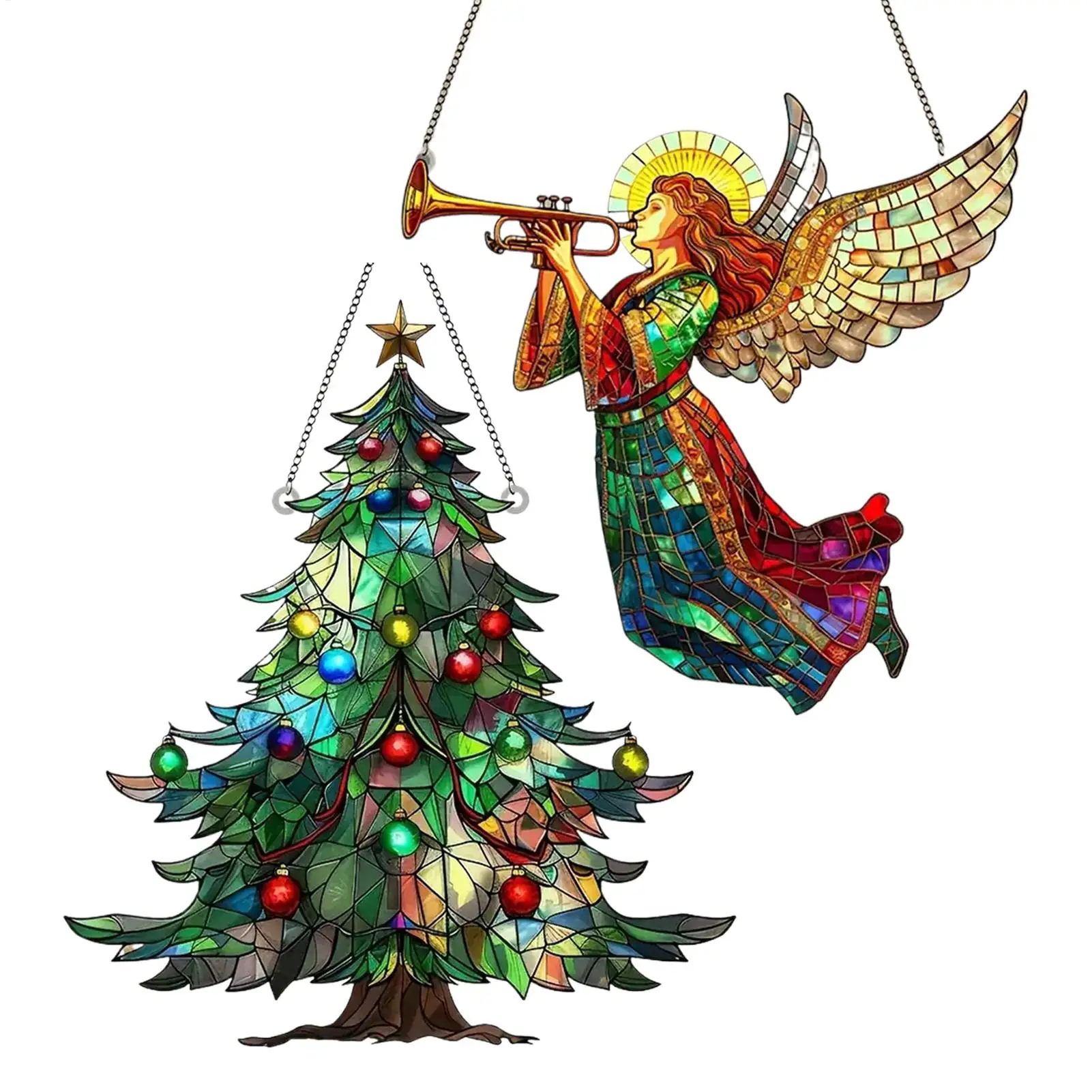 1pcs Christmas Acrylic Sun Catcher Christmas Ornaments Sun Catchers Christmas Sun Catcher Ornaments Acrylic Christmas Tree Sun