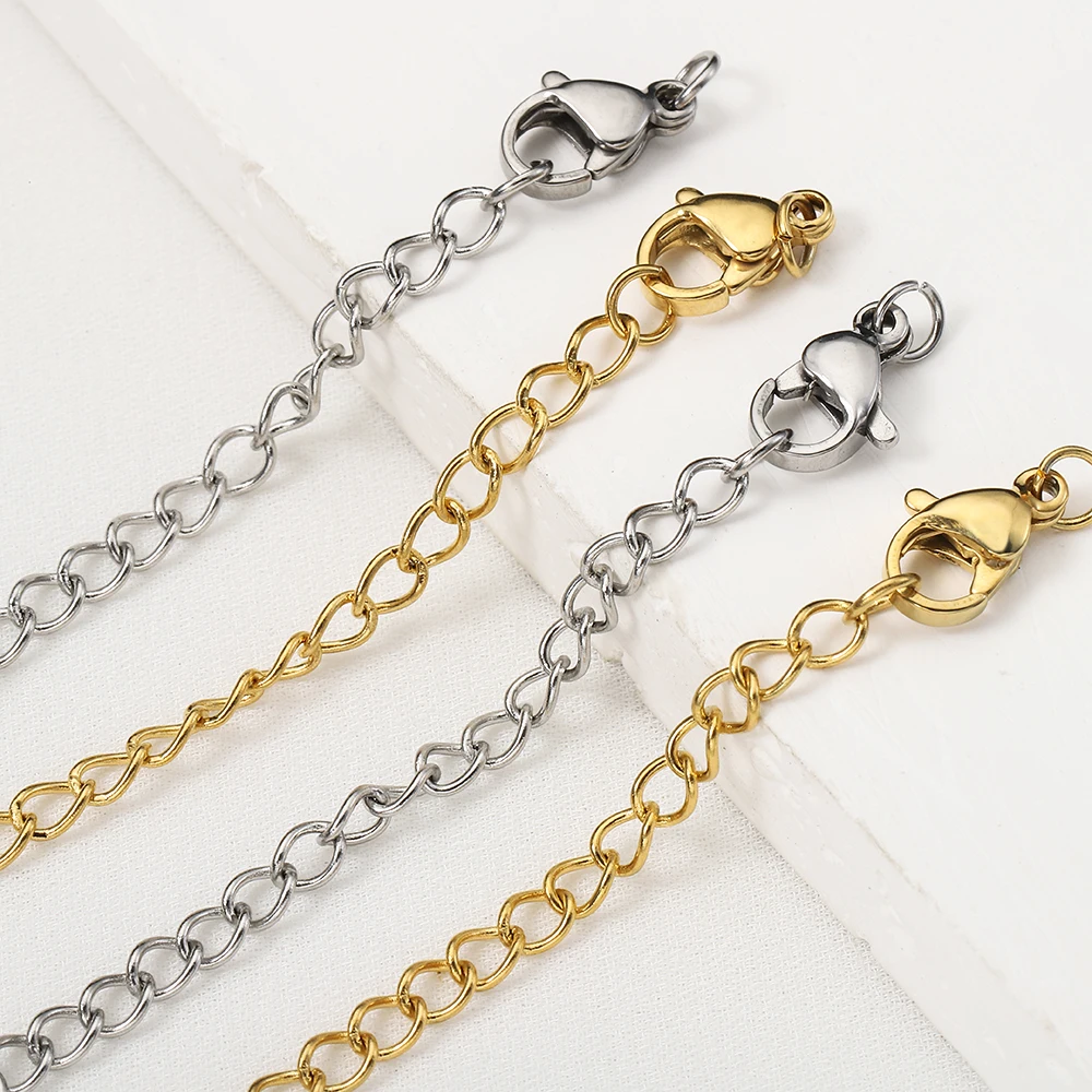Kein Verblassen, 10 Stück, 5 Stück Edelstahl-Verlängerungskette, verlängerte Verbindungskugel, Schwanzkette für Armband, Halskette, Schmuckherstellung, DIY – Detail 4