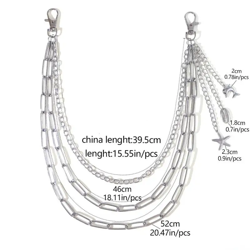 Metallic Punk-Pop Statement Chain Accessory - Bold Hip Hop Style