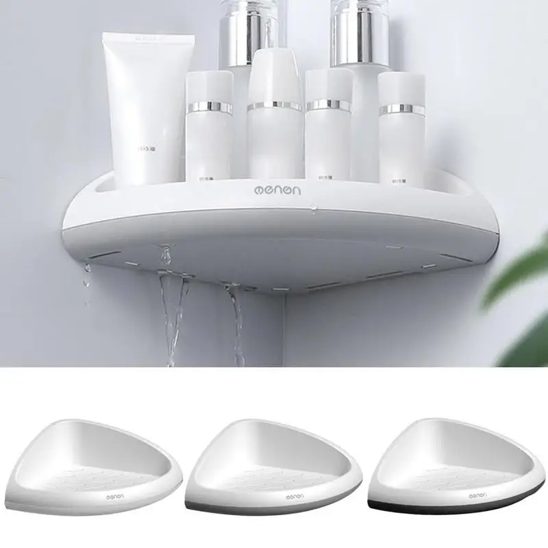 

Creative Punch-free Wall Hanging Toilet Corner Shelf Drain Triangle Plastic Storage Bathroom Basket Shower Basket