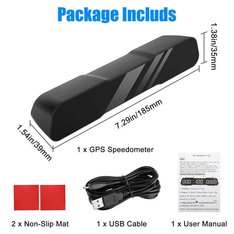 GPS ӵ G19 HUD, º ǻ, ð, , ޷, ħ,  Ÿ ð   溸