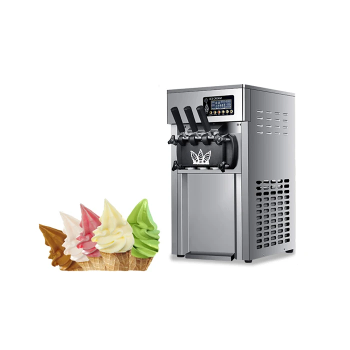 

Commercial Soft Ice Cream Making Machine 3 Flavor Table Top Soft Ice Cream Machine