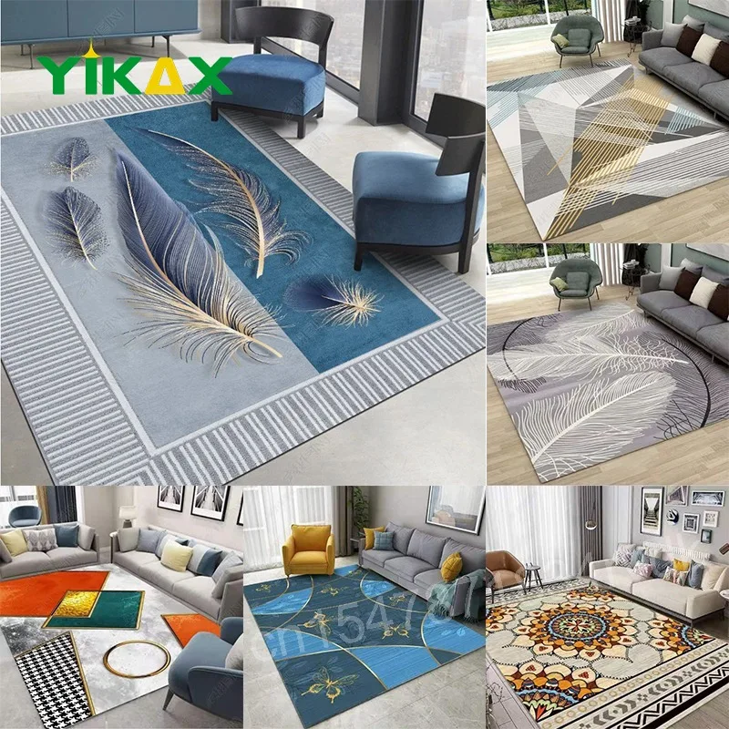 

Modern Nordic 3d Butterfly Feather Printed Carpet Living Room Sofa Coffee Table Light Luxury Carpet Family Bedroom Bedside Rugs