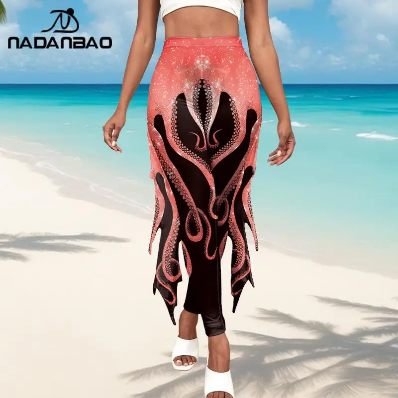 Nadanbao Sexy Mermaid Leggings Costume Woman Cosplay Pants Fish Scale Sexy Tights Streetwear Fitness Fashion Workout Yoga Pants