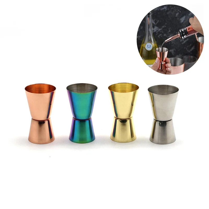 Stainless Steel Cocktail Shaker Measure Cup Double Head Ounce Cup 15/30ml Bartender Measuring Jigger Bar Accessories Home