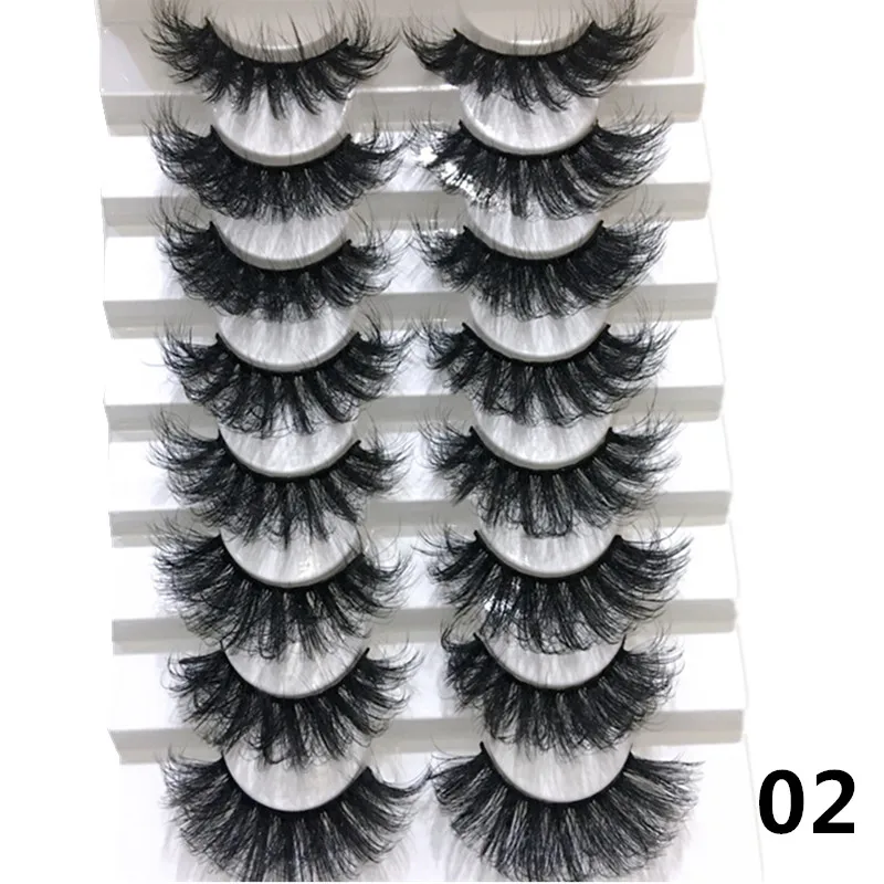 

New 8 Pairs 25mm Fake Eyelashes 100% Mink Eyelashes Natural False Eyelashes Dramatic Volume Eyelash Extension Makeup Cilio Hot