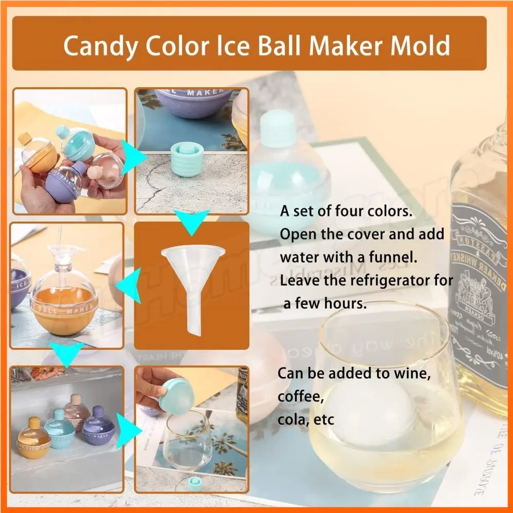1pc Creative Light Bulb Shaped Ice Ball Maker, Whiskey Ice Mold, Candy  Color Ice Cube Tray For Whiskey And Cocktails