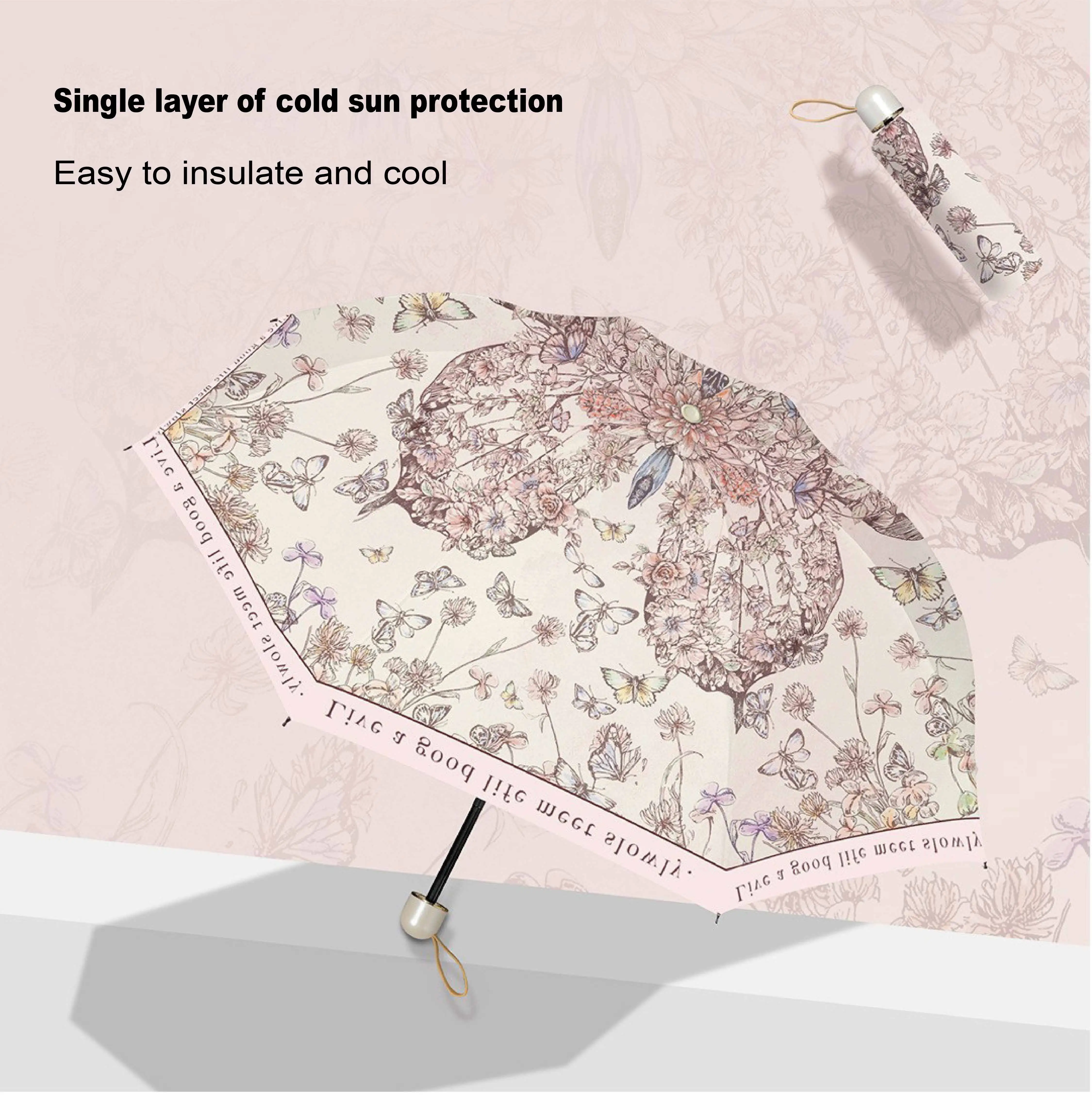 Ultralight sun umbrella for women folding dual-purpose portable umbrella compact sun protection and ultraviolet rays